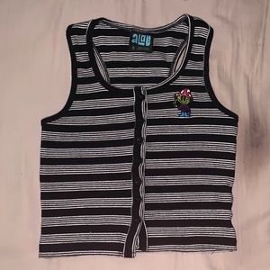 Small button up mushroom crop top :)